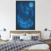 Blue Moon Phoenix · Fine Art Canvas Print Leinwanddruck (Insitu (Schlafzimmer))