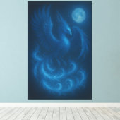 Blue Moon Phoenix · Fine Art Canvas Print Leinwanddruck (Insitu (Holzboden))