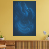 Blue Moon Phoenix · Fine Art Canvas Print Leinwanddruck (Insitu (Wohnzimmer))