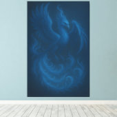 Blue Moon Phoenix · Fine Art Canvas Print Leinwanddruck (Insitu (Holzboden))