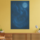 Blue Moon Phoenix · Fine Art Canvas Print Leinwanddruck (Insitu (Wohnzimmer))