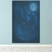 Blue Moon Phoenix · Fine Art Canvas Print Leinwanddruck (Insitu (Holzboden))