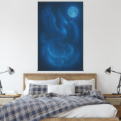 Blue Moon Phoenix · Fine Art Canvas Print Leinwanddruck (Insitu (Schlafzimmer))