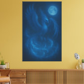 Blue Moon Phoenix · Fine Art Canvas Print Leinwanddruck (Insitu (Wohnzimmer))