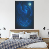 Blue Moon Phoenix · Fine Art Canvas Print Leinwanddruck (Insitu (Schlafzimmer))