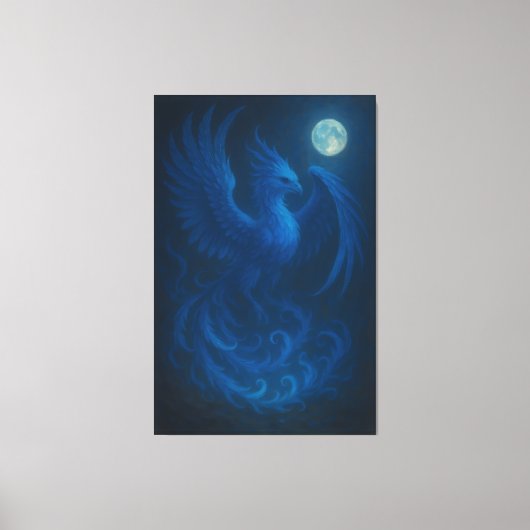Blue Moon Phoenix · Fine Art Canvas Print Leinwanddruck (Vorderseite)