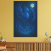Blue Moon Phoenix · Fine Art Canvas Print Leinwanddruck (Insitu (Wohnzimmer))