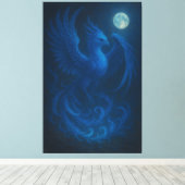 Blue Moon Phoenix · Fine Art Canvas Print Leinwanddruck (Insitu (Holzboden))