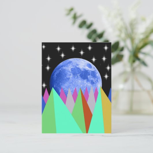 Blue Moon Postcard Postkarte (Stehend Vorderseite)