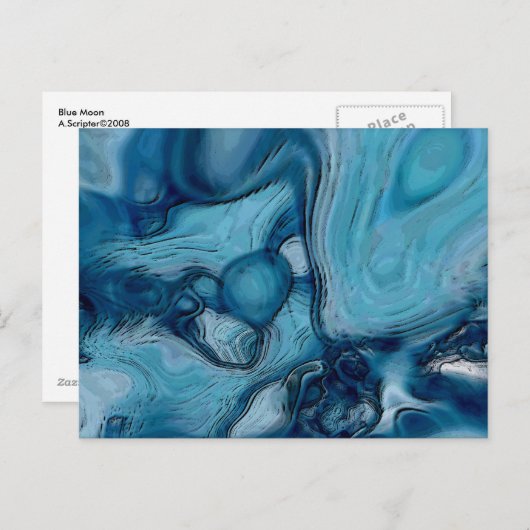 Blue Moon Postkarte (Vorne/Hinten)