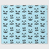 Blue Moon Pumpkin Faces Geschenkpapier (Flach)