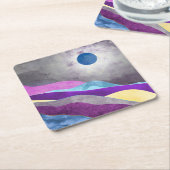 Blue Moon Rechteckiger Pappuntersetzer (angewinkelt)