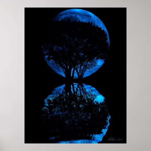 Blue Moon reflektiert Poster (Vorne)