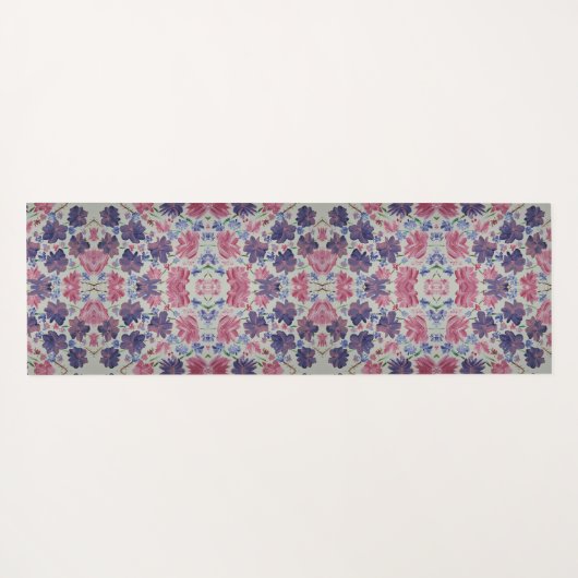 Blue Moon Rose Floral Monogram Yogmatte Yogamatte (Rückseite (Horizontal))