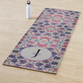 Blue Moon Rose Floral Monogram Yogmatte Yogamatte