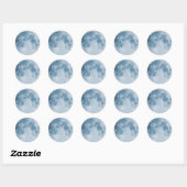 Blue Moon Runder Aufkleber (Blatt)