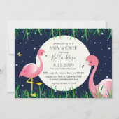 Blue Moon Star Flamingos Baby Duschkarte Mitternac Einladung (Vorderseite)