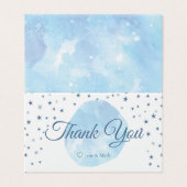 Blue Moon Stars Bücher Kinderdusche Danke Karte (Außenseite Aufgefaltet)