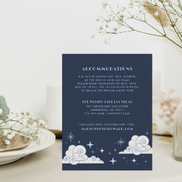 Blue Moon & Stars Himmlische Hochzeitseinschluss-K Mitteilungskarte