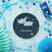 Blue Moon & Stars Mitternacht Elegante Babydusche Pappteller (Party)