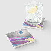 Blue Moon Steinuntersetzer (Seitenansicht)