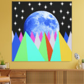 Blue Moon Stretched Canvas Print Leinwanddruck (Insitu (Wohnzimmer))