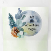 Blue Moon und Lake Scene Outdoor Dreifach Gefaltete Einladung (Innen Erste Seite)