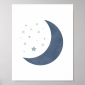 Blue Moon und Stars Boy Kinderzimmer Poster (Vorne)