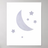 Blue Moon und Stars Kinderzimmer Poster (Vorne)