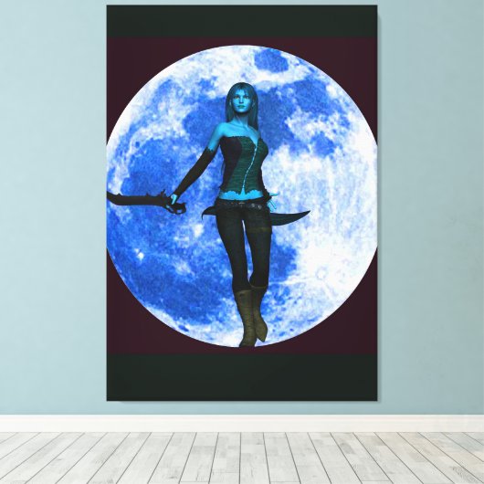 Blue Moon Warrior Leinwanddruck (Insitu (Holzboden))