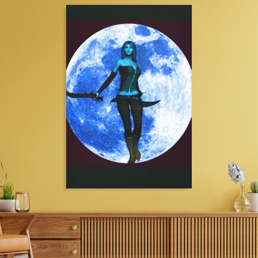 Blue Moon Warrior Leinwanddruck (Insitu (Wohnzimmer))