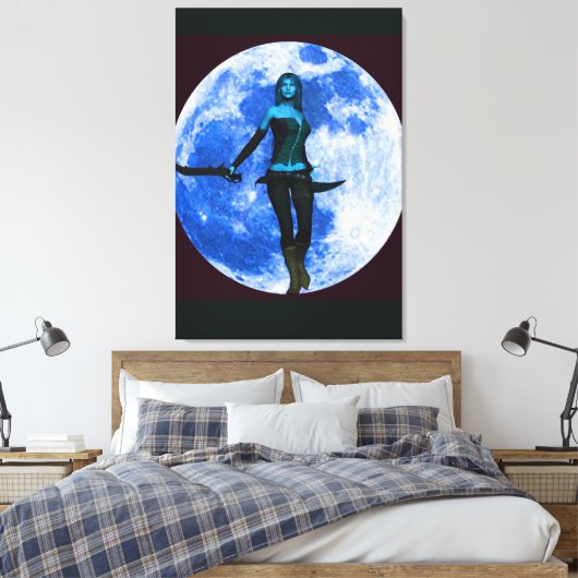 Blue Moon Warrior Leinwanddruck (Insitu (Schlafzimmer))