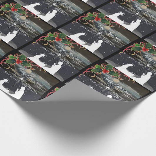 Blue Moon Weihnachten Weihnachtskrippe Wrap Geschenkpapier (Ecke)