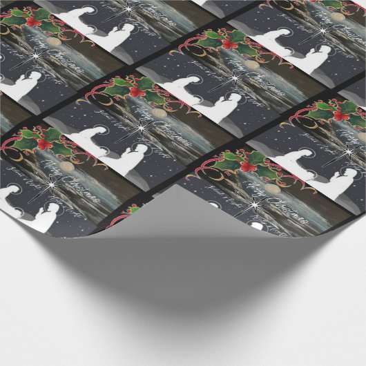 Blue Moon Weihnachten Weihnachtskrippe Wrap Geschenkpapier (Ecke)
