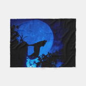 Blue Moon Wolf Fleece Blanket (Vorderseite (Horizontal))