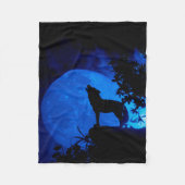 Blue Moon Wolf Fleece Blanket (Vorderseite)