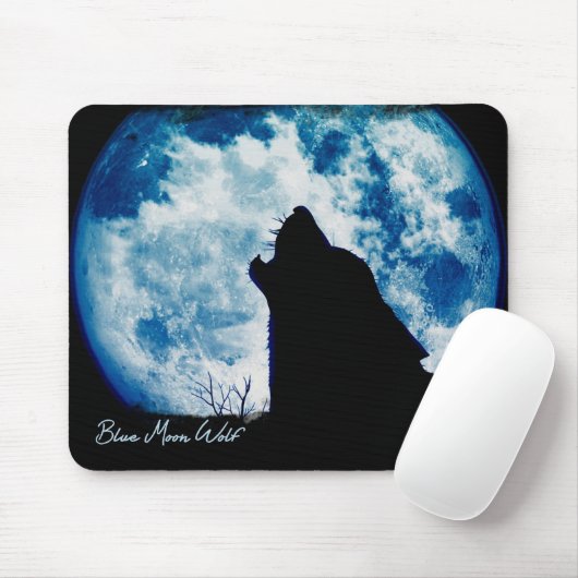 Blue Moon Wolf Mouse Pad Mousepad (Mit Mouse)