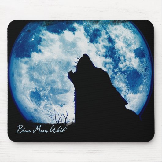 Blue Moon Wolf Mouse Pad Mousepad (Vorne)