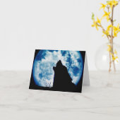 Blue Moon Wolf Note Card Karte (Gelbe Blume)