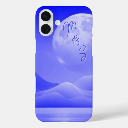 Blue Moonlight Galaxy Mit Monogramm Case- Mate iPh Case-Mate iPhone Hülle (Rückseite)