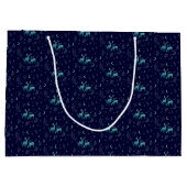 Blue Moonlit Deer Gift Bag Große Geschenktüte (Rückseite)