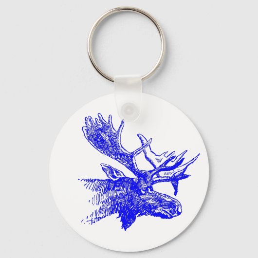 Blue Moose Bull Wildlife Outdoor Promo Schlüsselan Schlüsselanhänger (Vorderseite)