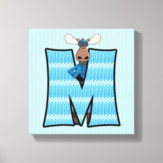 Blue Moose Monogram BIG Letter Leinwanddruck (Vorderseite)