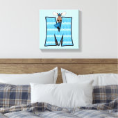 Blue Moose Monogram BIG Letter Leinwanddruck (Insitu (Schlafzimmer))