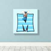 Blue Moose Monogram BIG Letter Leinwanddruck (Insitu (Holzboden))