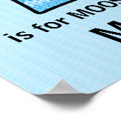 Blue Moose Monogram Letter M Baby Room Poster (Ecke)