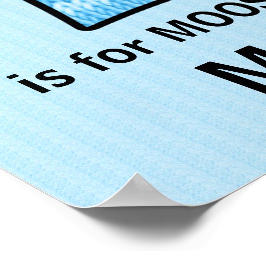 Blue Moose Monogram Letter M Baby Room Poster (Ecke)