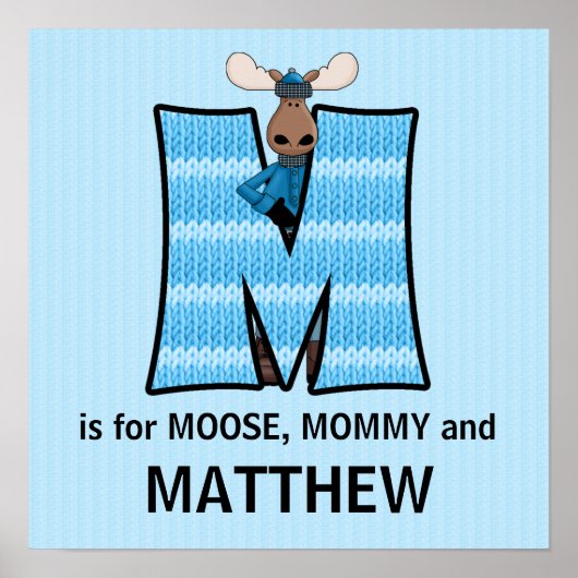 Blue Moose Monogram Letter M Baby Room Poster (Vorne)