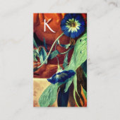 BLUE MORNING GLORIES FLORAL PARCHMENT MONOGRAM VISITENKARTE (Vorderseite)