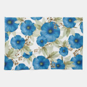 Blue Morning Glories Kitchen Handtücher (Horizontal)
